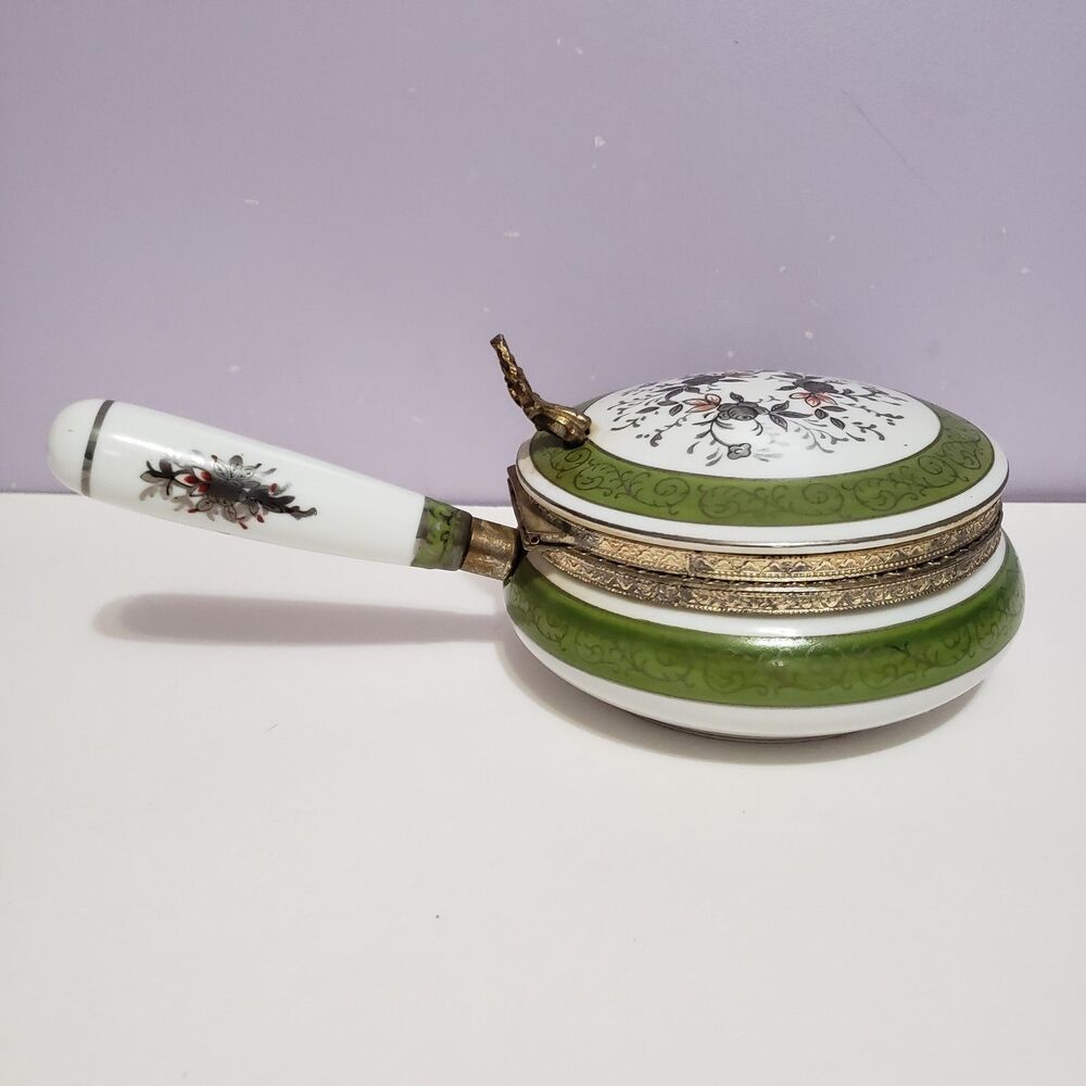 Silent Butler Crumb Catcher Green White Vintage 9"×3"